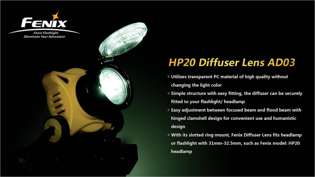 fenix flashlight diffuser Fenix Diffuser lens - AD03 - HP20