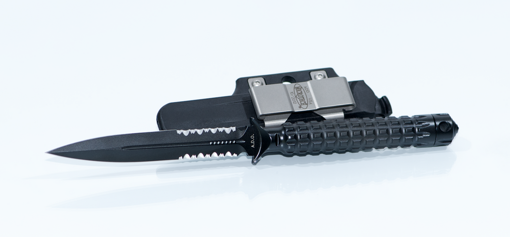 Microtech Ado Microtech ADO - Double edge, Black, Partially serrated - 115-2 | ShaoloGear