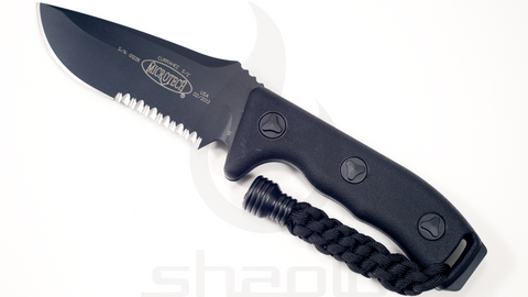 Microtech Currahee - Single edge, Black, Partially serrated 102-2BL