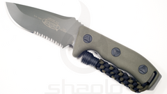 Microtech Currahee - Single edge, Green, Partially serrated 102-2GR